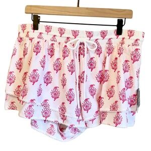 Roller Rabbit x Target Womens Bouquet Drawstring Shorts Pink Block Print L NEW